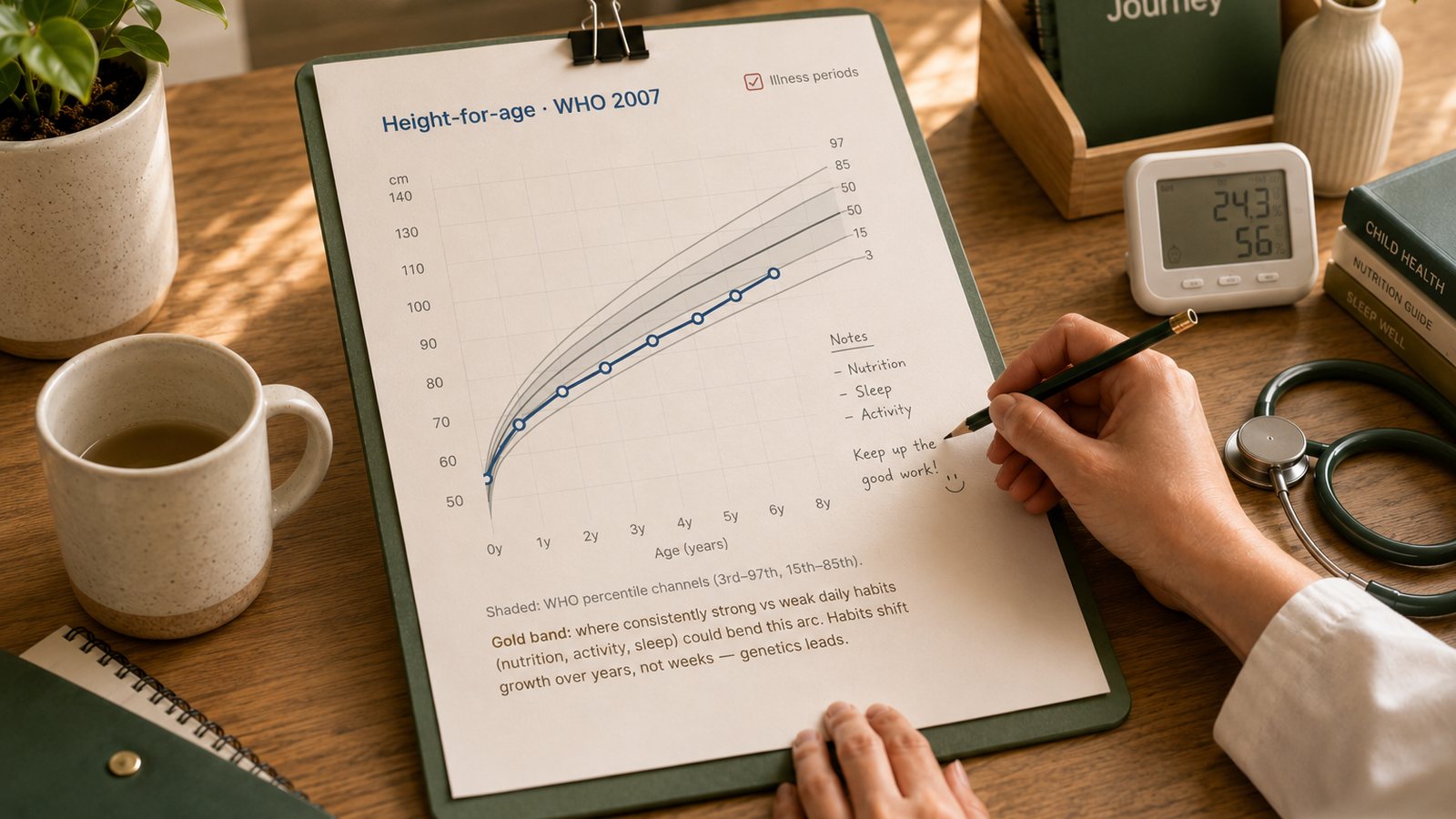 Normal height & weight by age: reading the chart